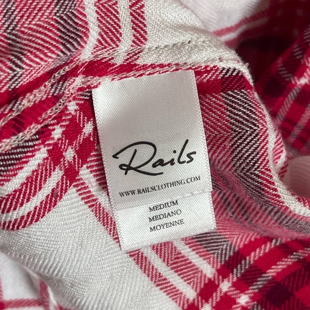 Rails Raspberry/White Checkered Shirt - Picture 5 of 6